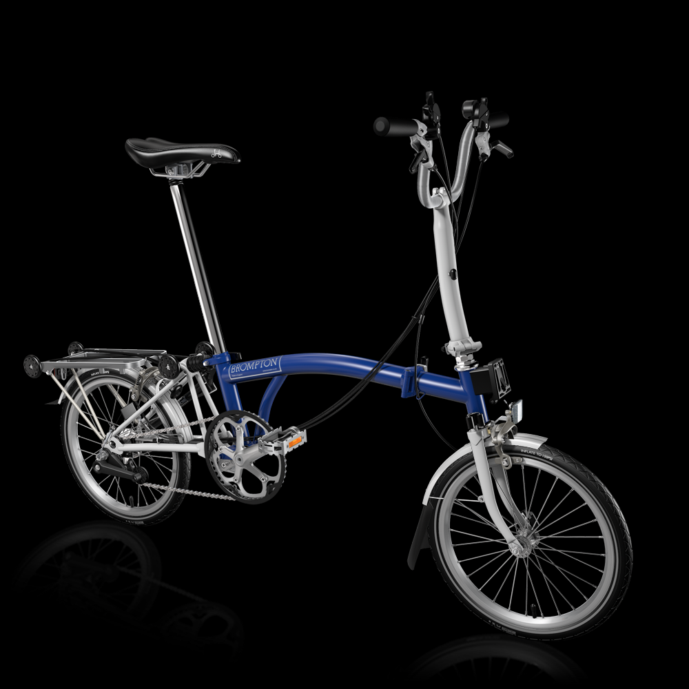 Brompton Bicycle M type 6 speed with rear rack & fenders  Blue