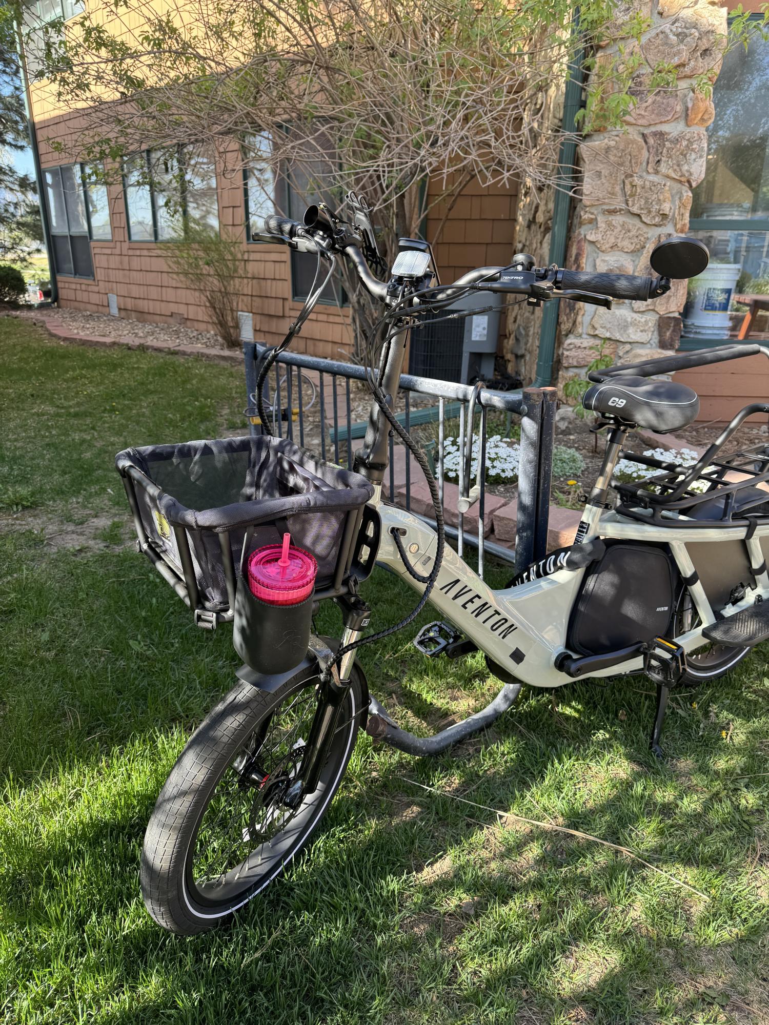 Aventón Abound cargo bike (rear storage) Silver, gray or bare metal
