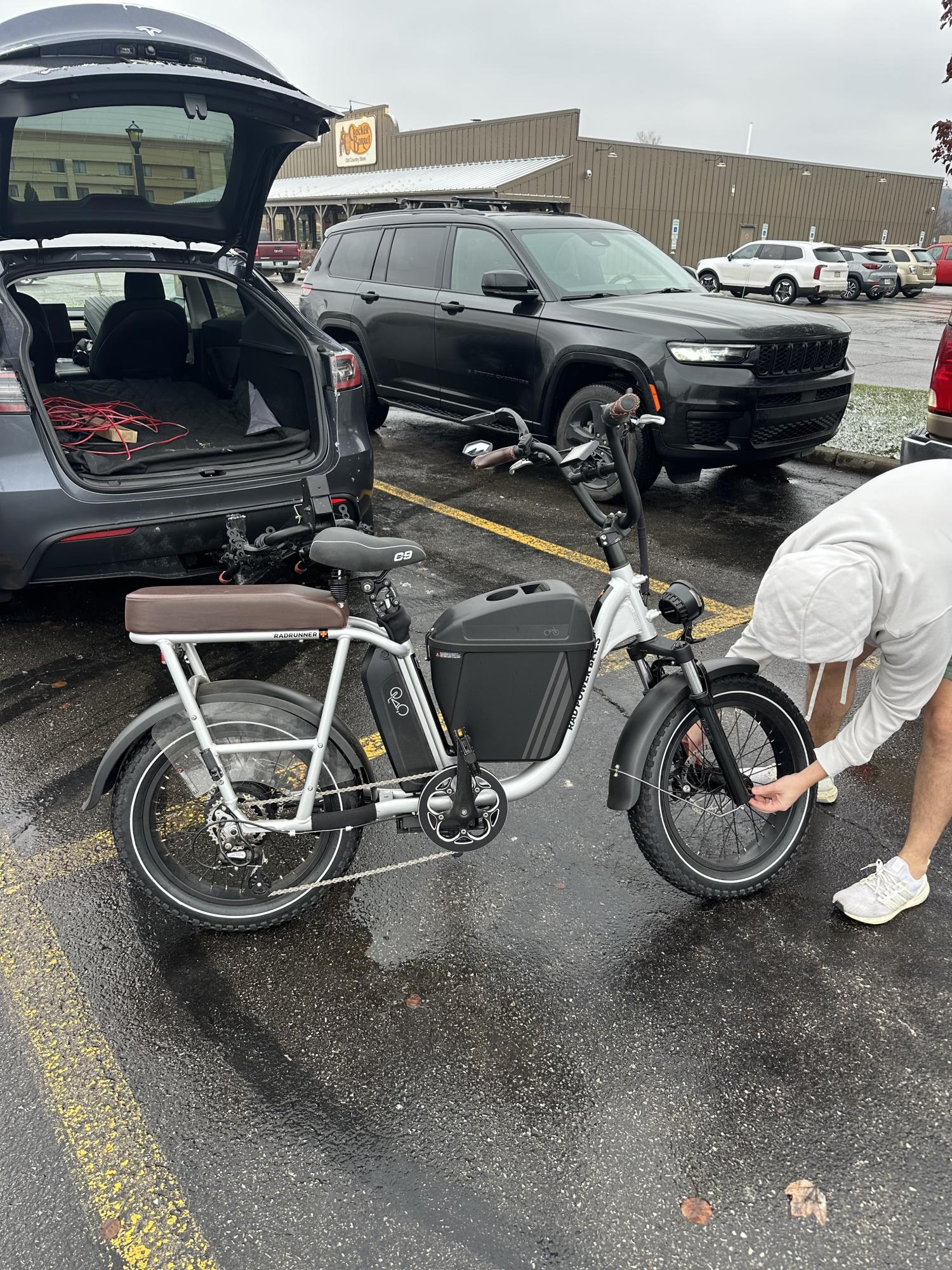 2022 Rad Power Bikes Runner Plus Silver, gray or bare metal and Brown