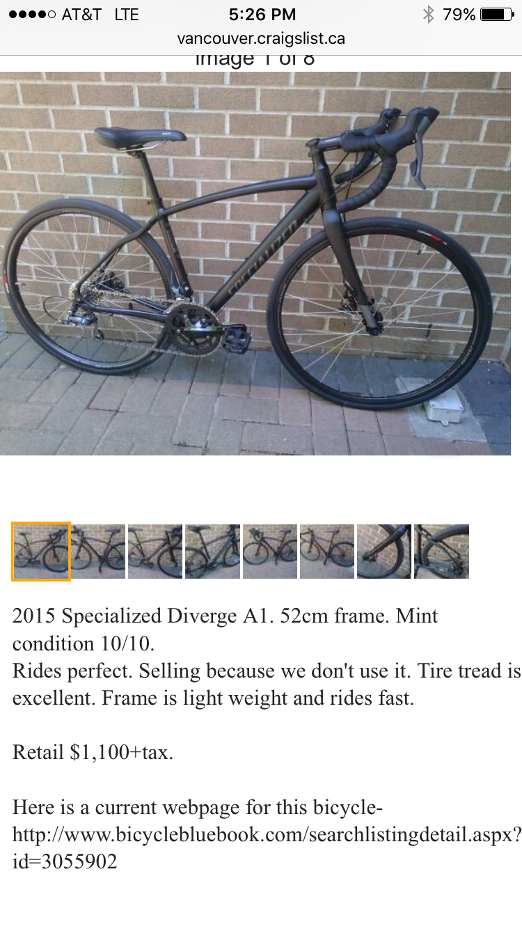 2016 Specialized Diverge Black