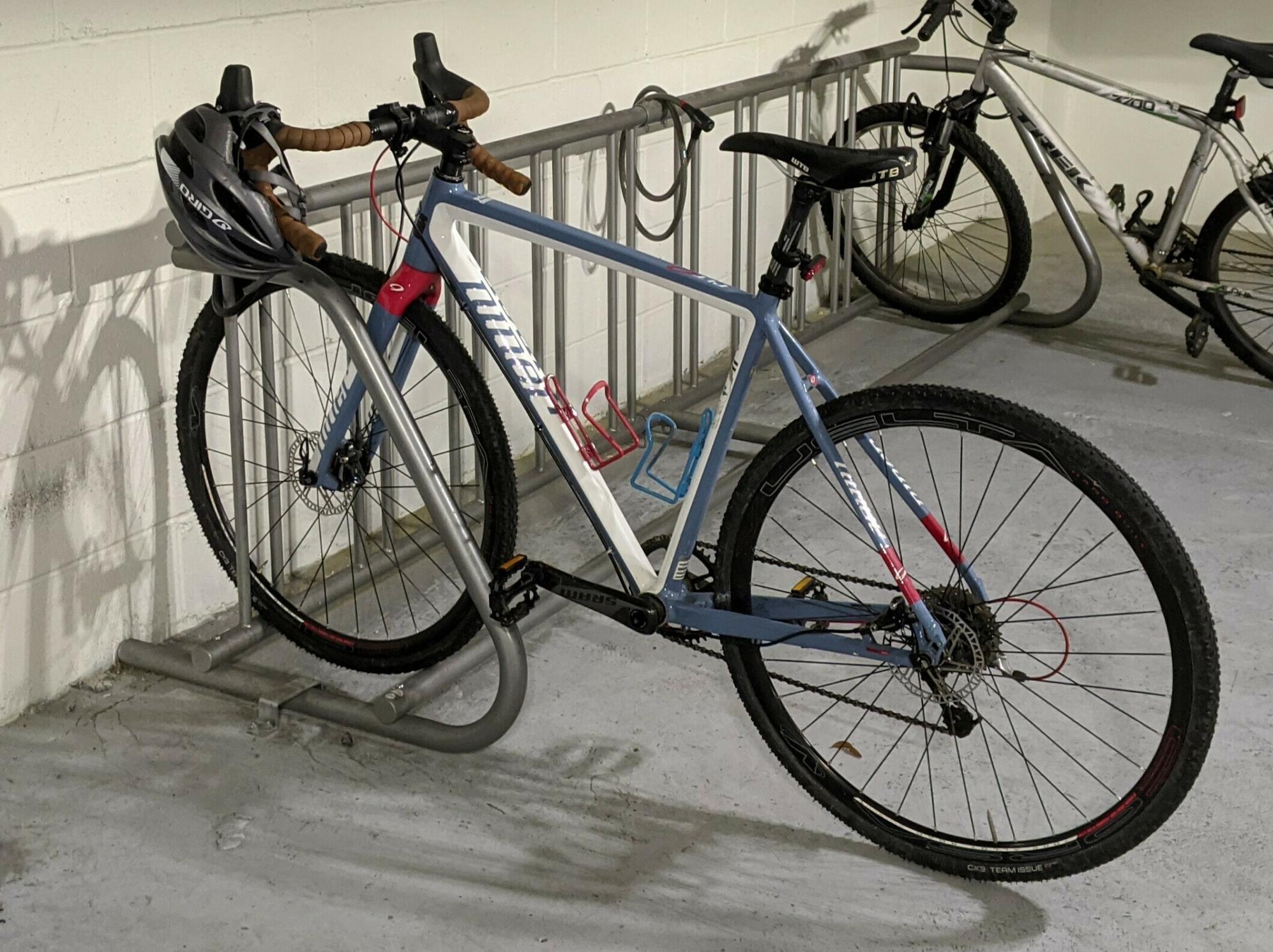 2015 Niner RLT Gravel Bike Blue, White, and Stickers tape or other cover-up