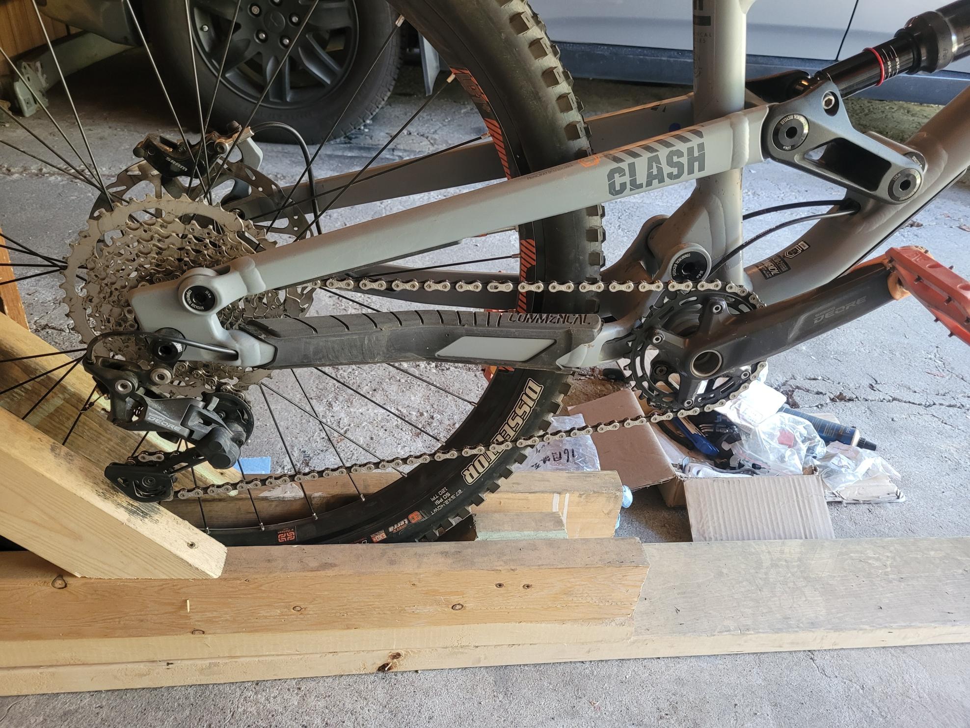 2021 Commencal Bikes Clash Silver, gray or bare metal and Orange