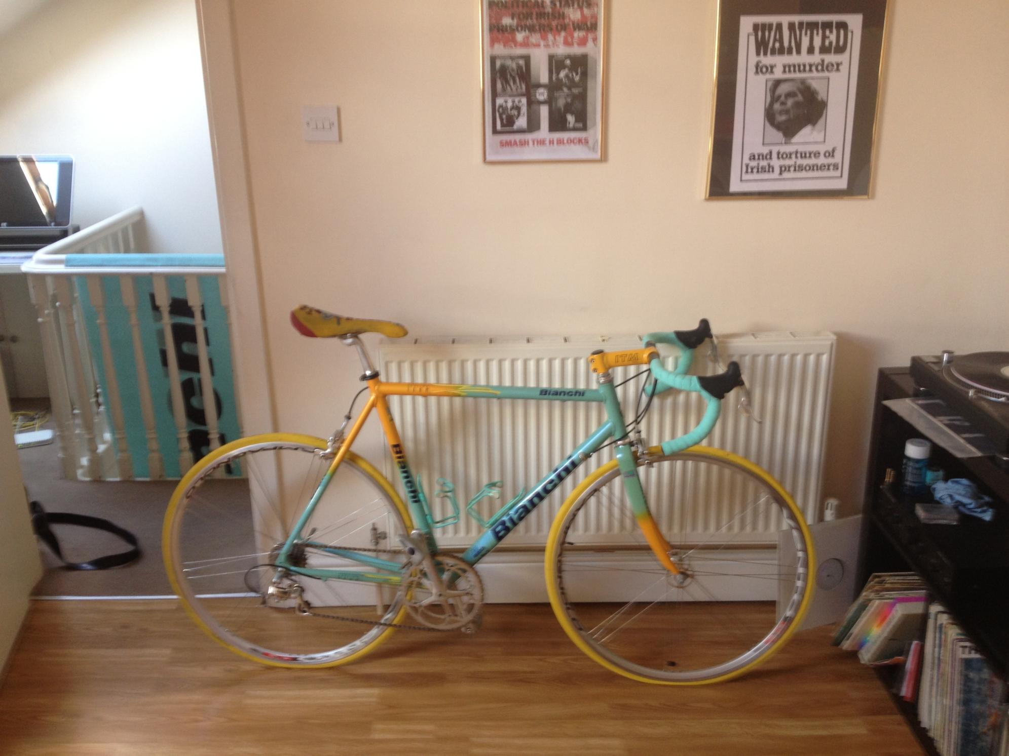 1999 Bianchi Mega Pro XL Green and Yellow or Gold