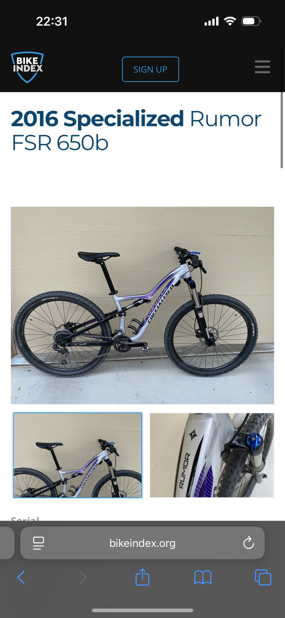 Specialized Rumor Silver, gray or bare metal