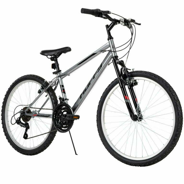 2022 Huffy Rock Creek 18 speed mountain bike Silver, gray or bare metal and Black