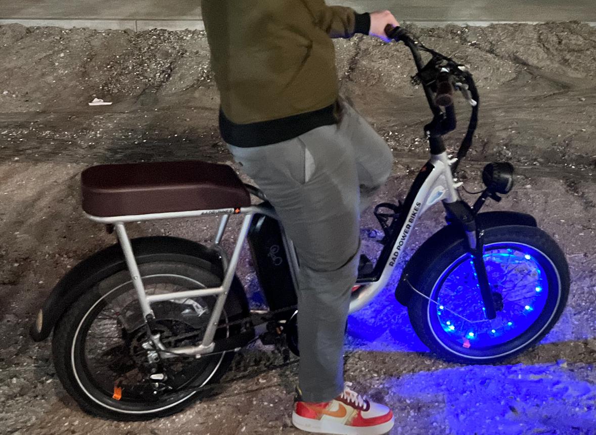 2022 Rad Power Bikes RadRunner Plus Silver, gray or bare metal, Black, and Brown