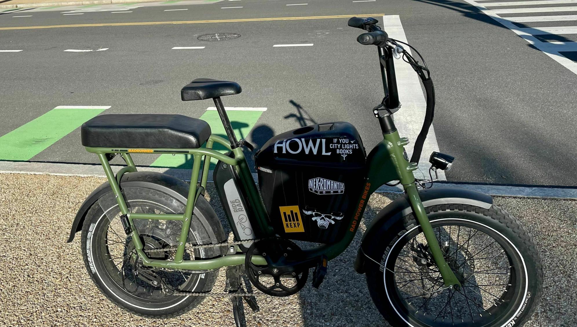 2019 Rad Power Bikes Step-Thru with passenger console Green