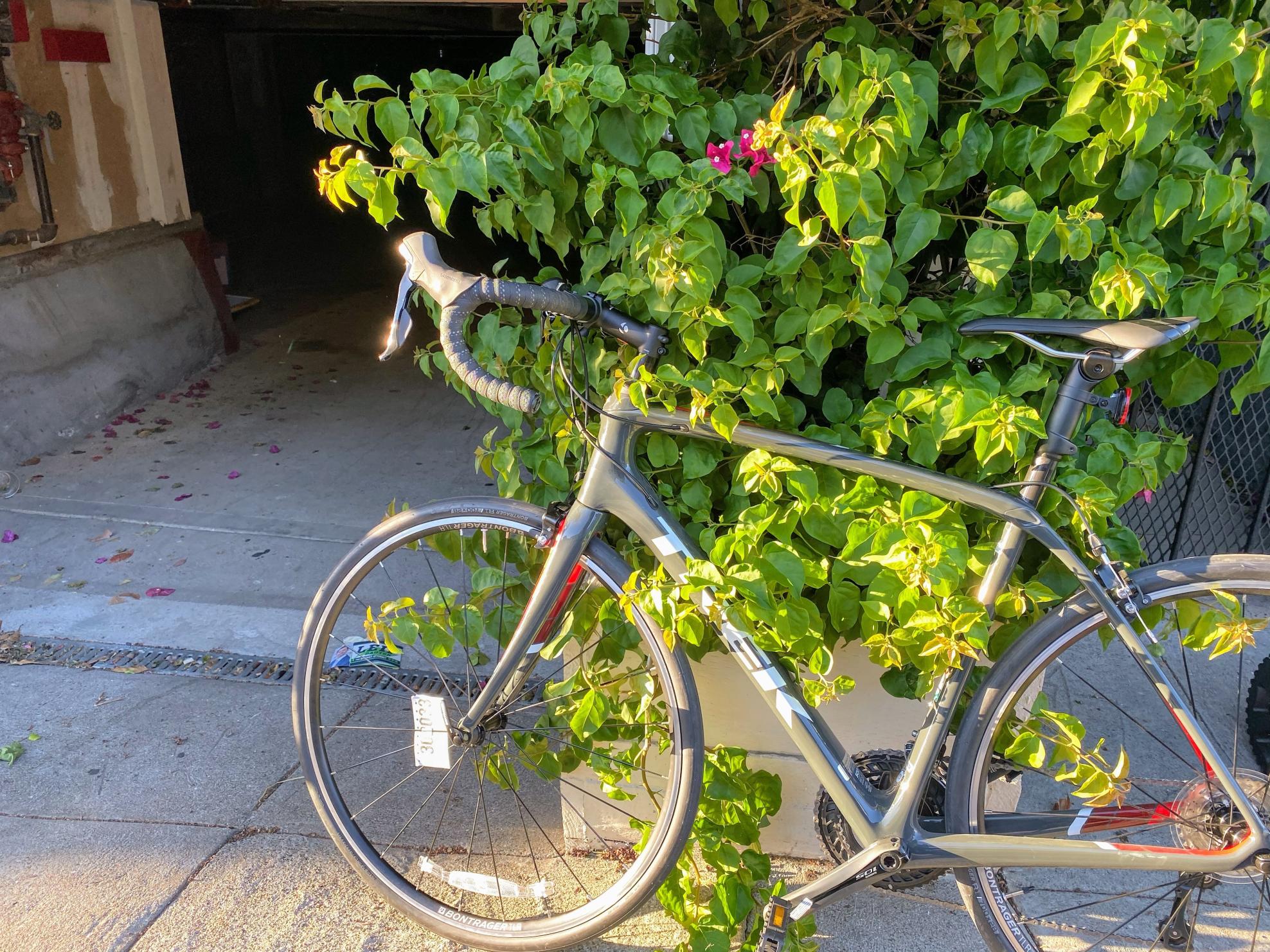 2018 Trek SL5 Silver, gray or bare metal and Red