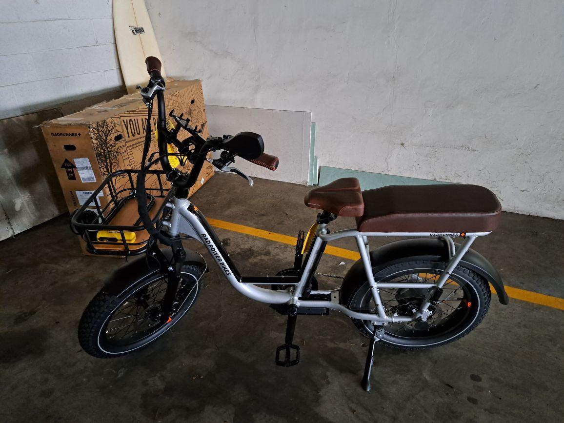 2022 Rad Power Bikes RadRunner Electric Bike Plus Silver, gray or bare metal