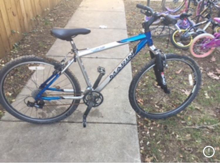 Marin Bikes Silver or Gray and Blue