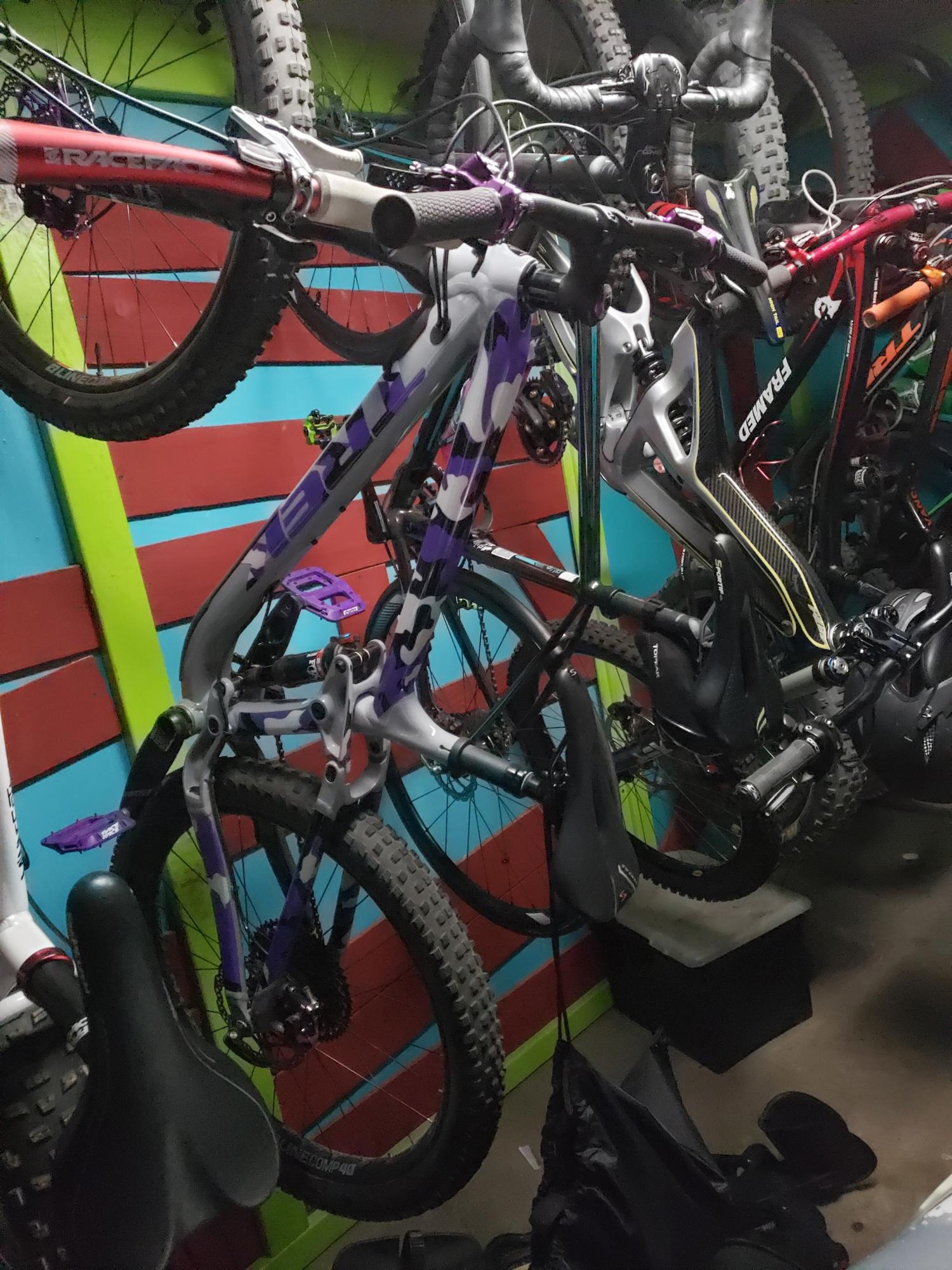 2019 Trek Fuel 8 Silver, gray or bare metal and Purple
