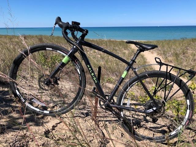 2018 Raleigh Amelia 3 Silver, gray or bare metal, Black, and Green