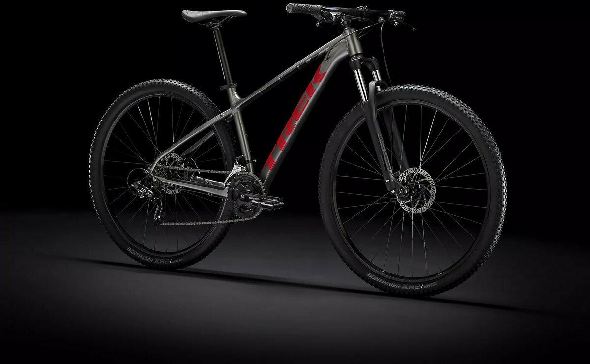 Trek Marlin Silver, gray or bare metal and Red