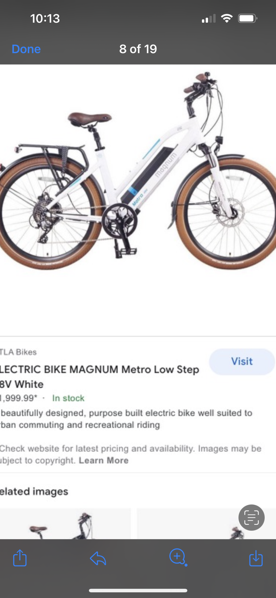 2021 Magnum Bikes metro low steep 48V White