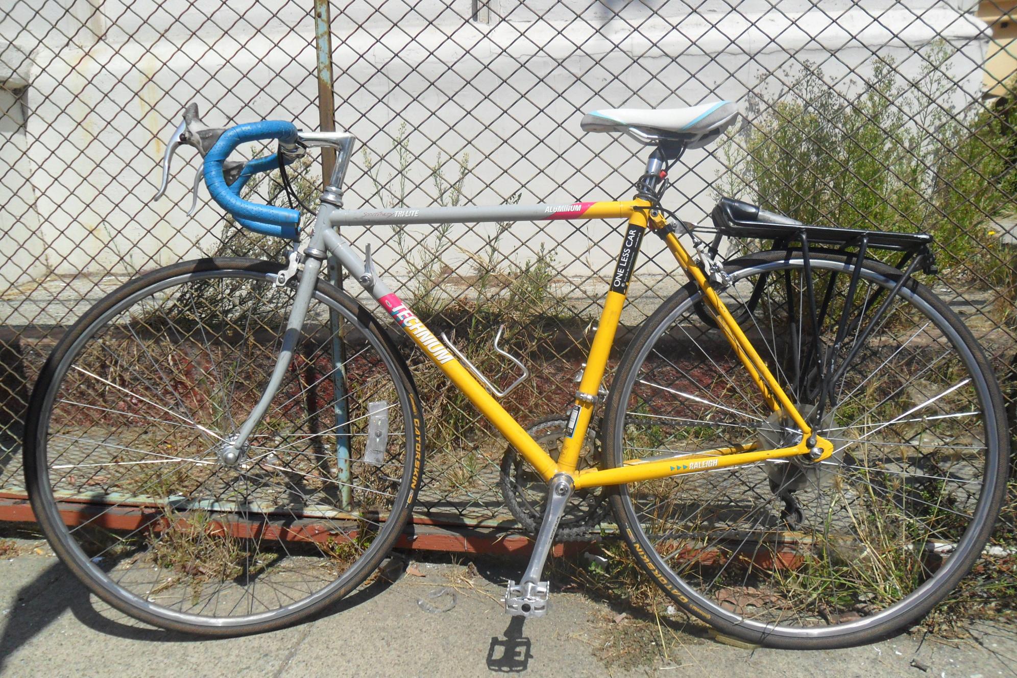 1986 Raleigh Technium Silver or Gray and Yellow or Gold