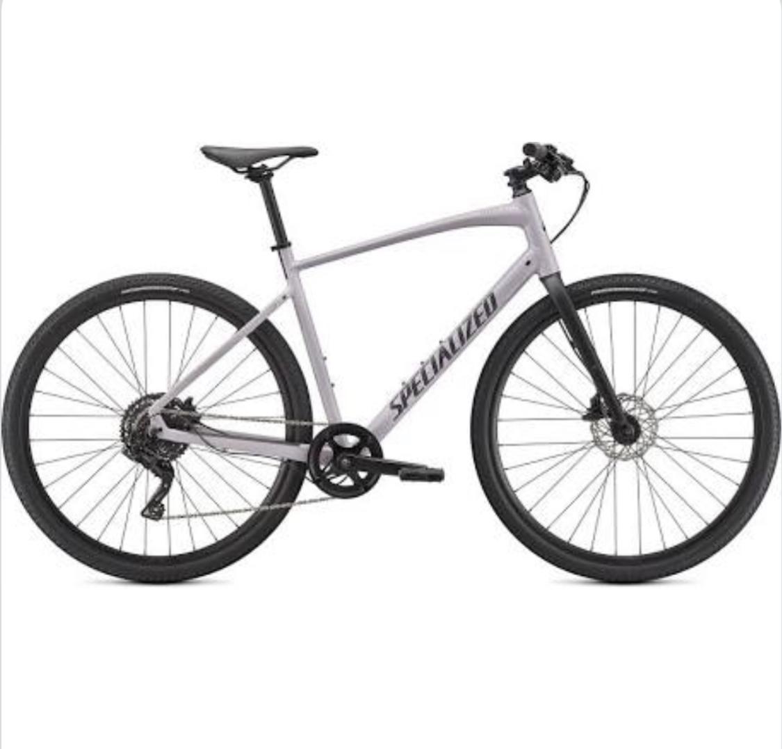 2021 Specialized Hybrid Silver, gray or bare metal and Black