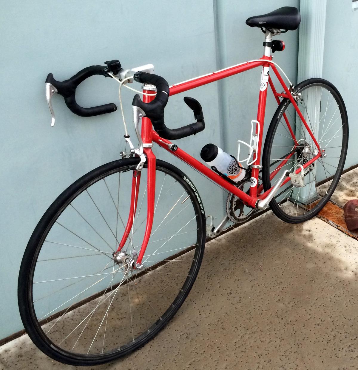 1985 Schwinn Cro-Mo repainted, restored  Red