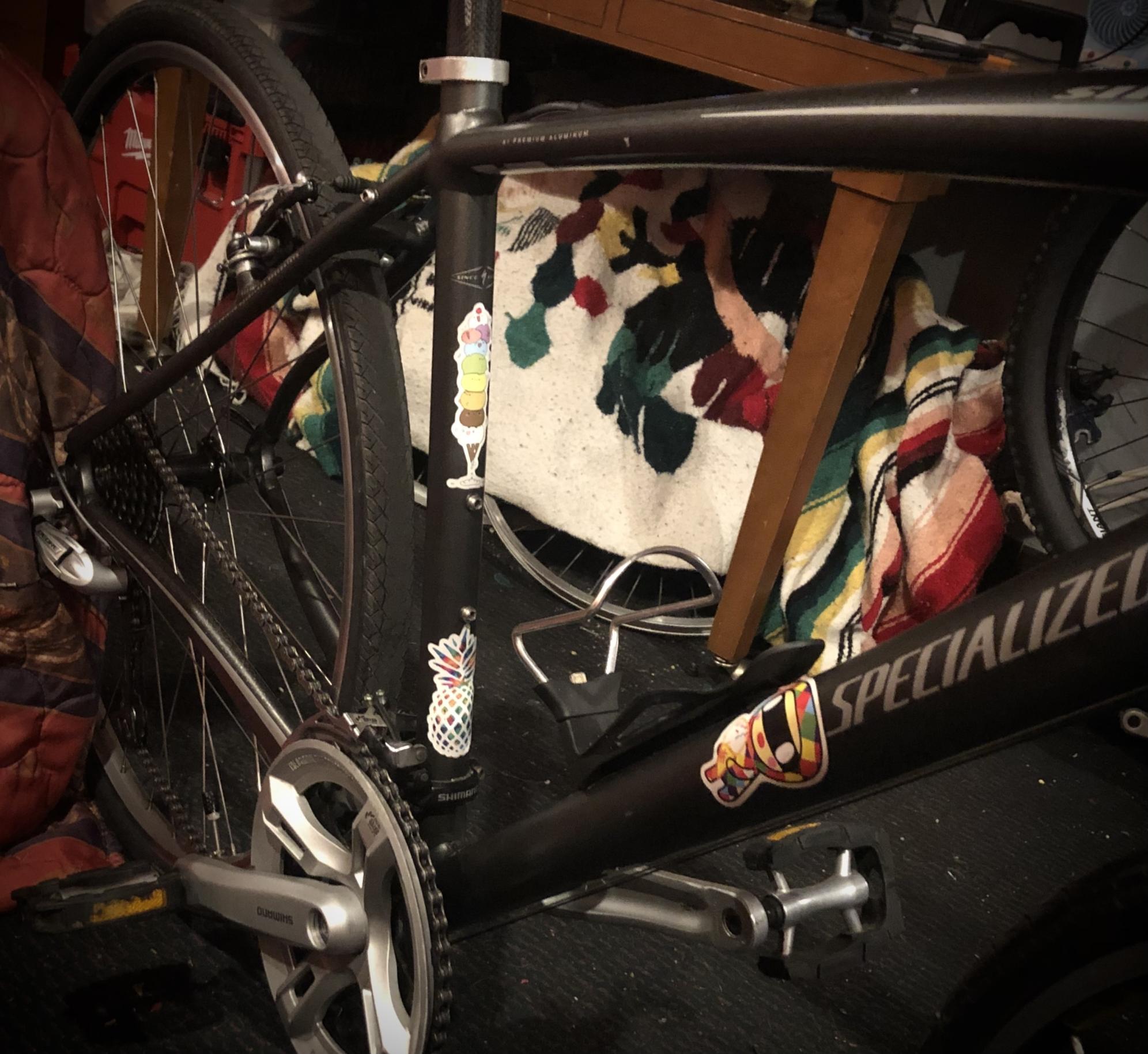 2011 Specialized Sirrus Elite Silver, gray or bare metal and Stickers tape or other cover-up