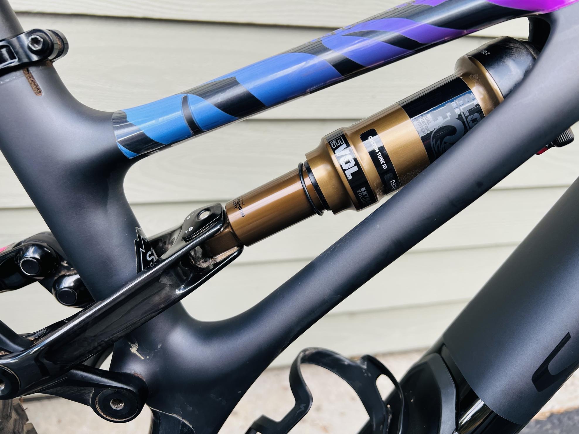 2022 Specialized Specialized S-Works Stumpjumper FSR Black, Stickers tape or other cover-up, and ...