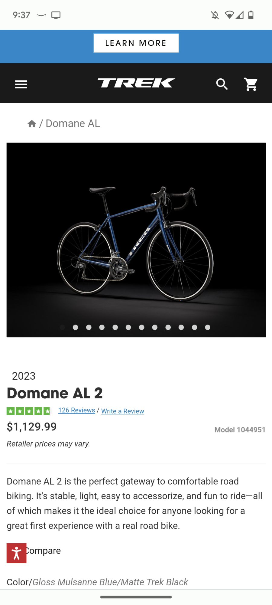 2023 Trek Model 1044951 Blue