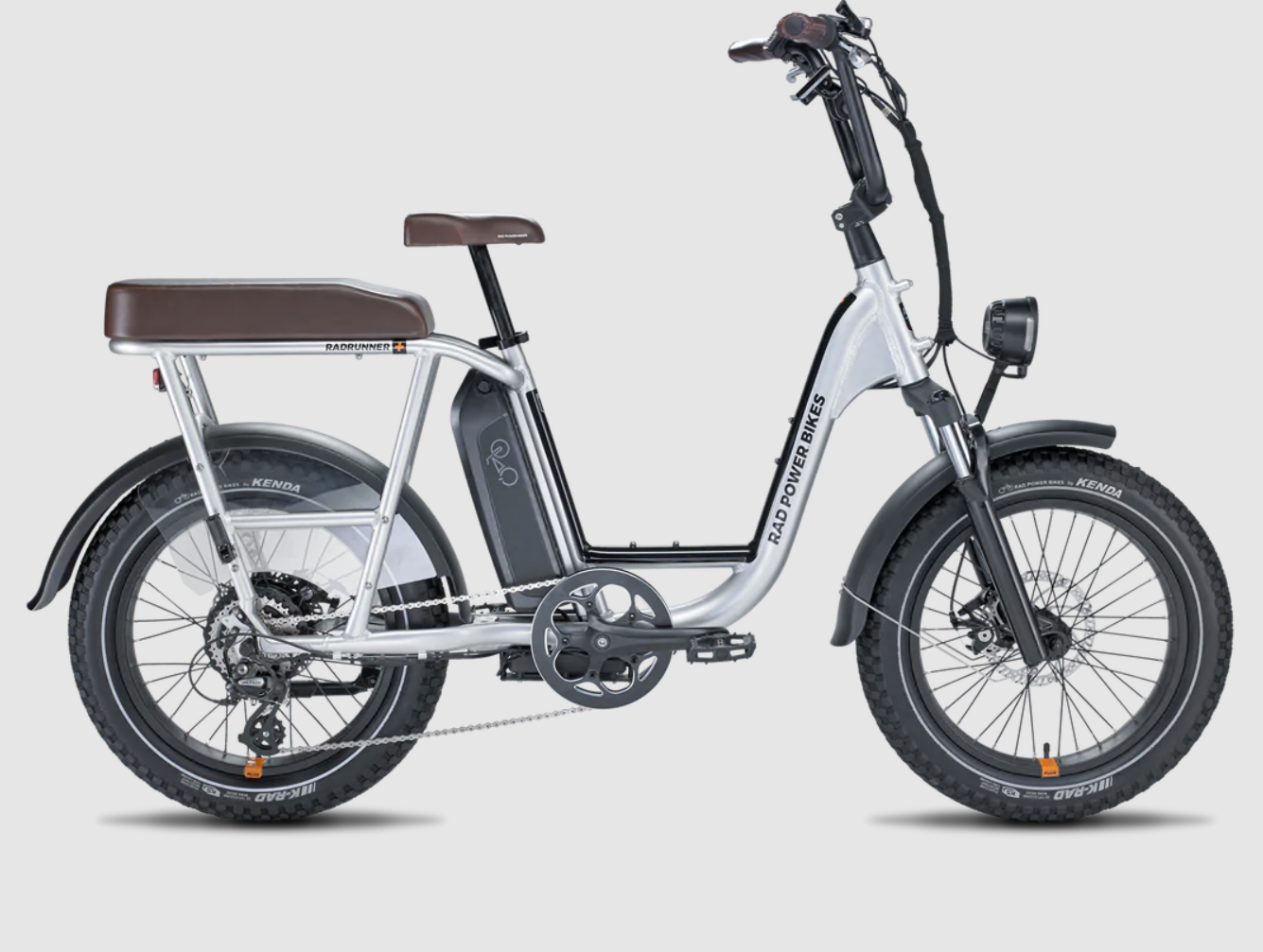 2022 Rad Power Bikes RadRunner Plus - Electric Utility Bike Silver, gray or bare metal and Brown