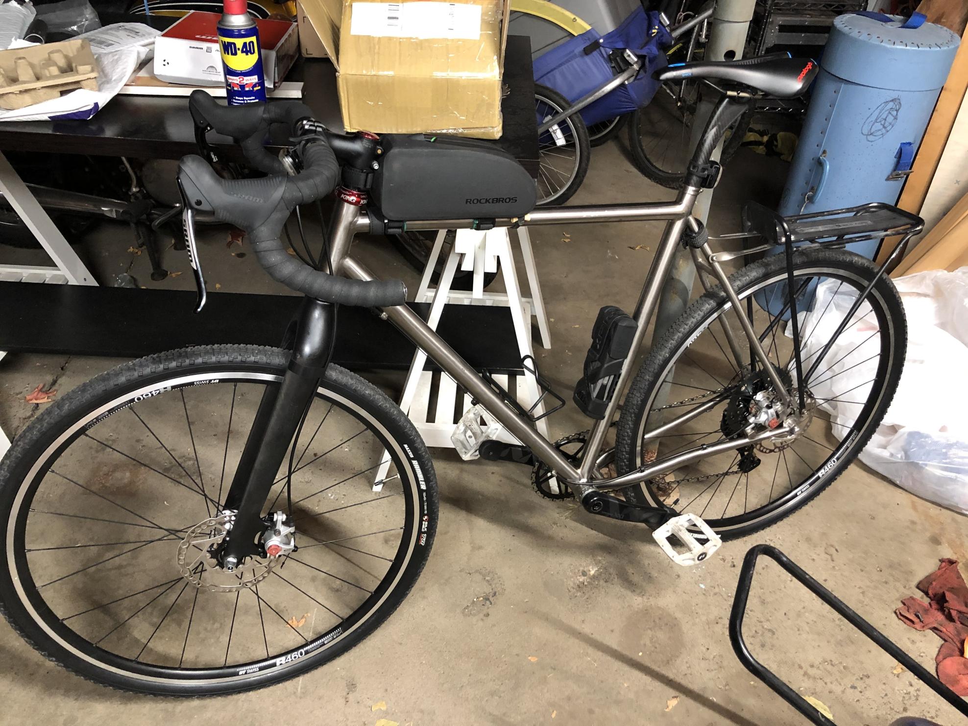 Custom Ti Frame Titanium Gravel Bike Silver, gray or bare metal