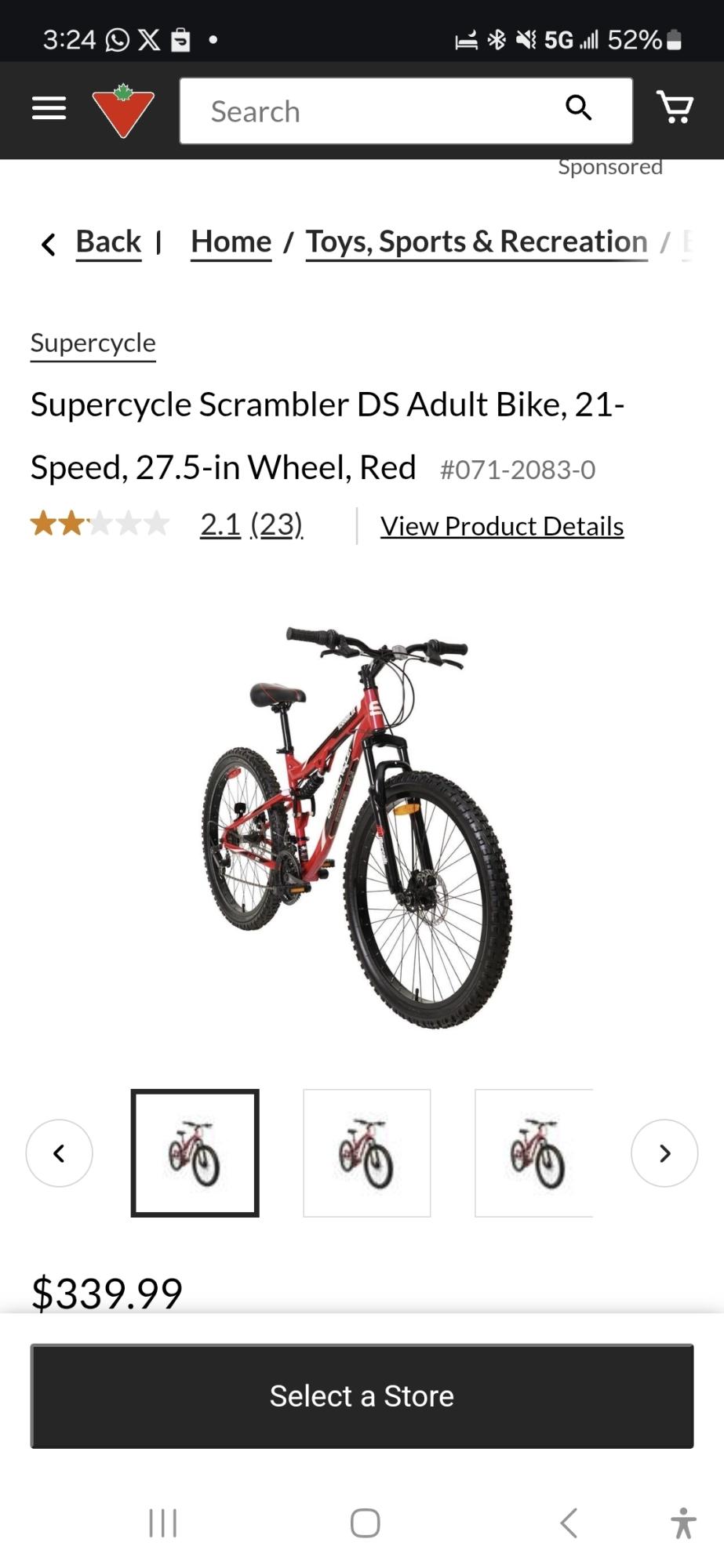 Supercycle Red, Black, and White
