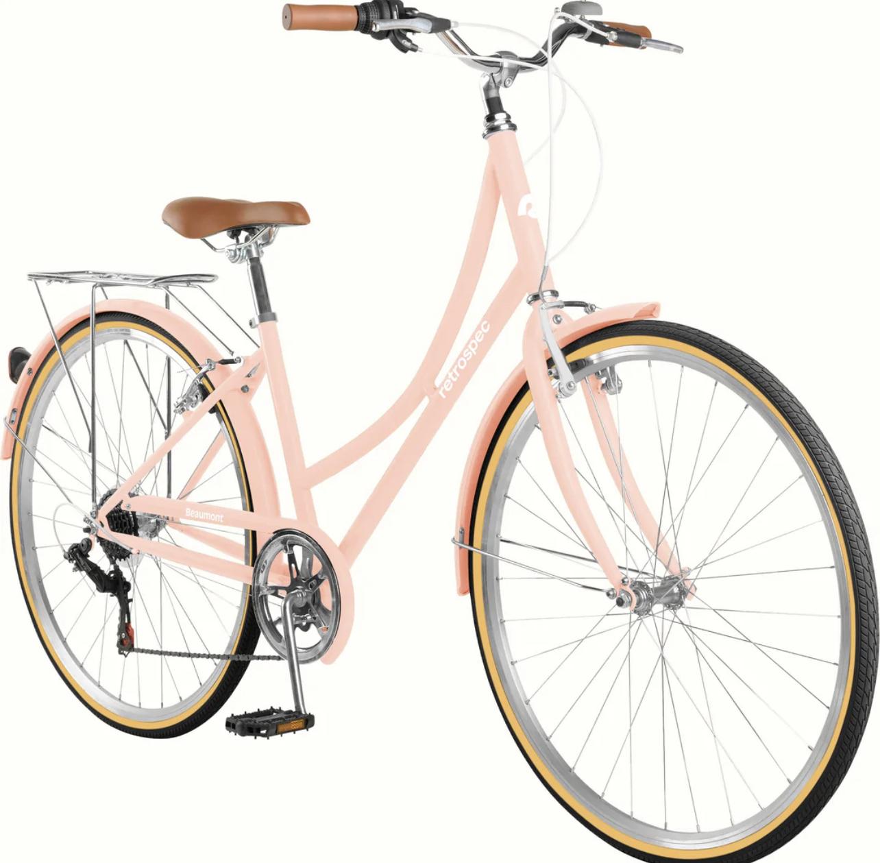 2020 Retrospec Beaumont City Bike, 7-Speed Step-Thru Pink