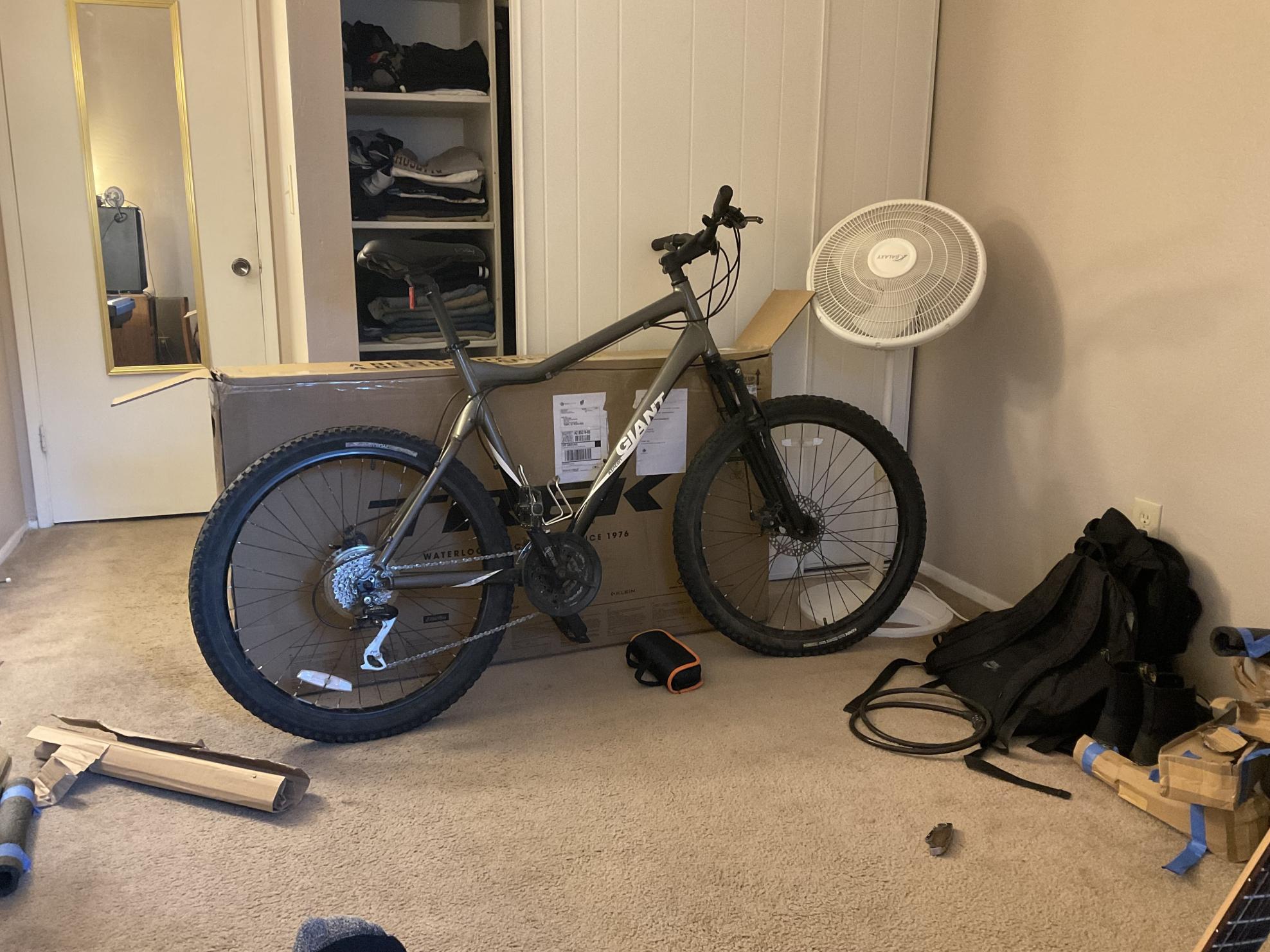 2008 Giant Rincon Black, Silver, gray or bare metal, and White