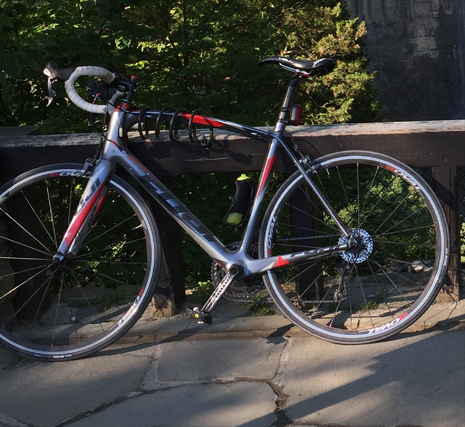 2017 Fuji Gran Fondo Silver, gray or bare metal, Black, and Red