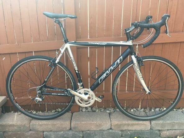 2009 Fuji Cross Comp Black and Silver, gray or bare metal