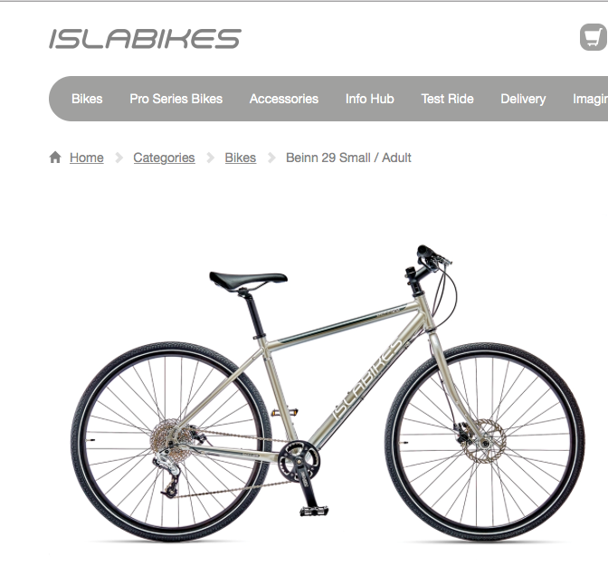 2017 Islabikes A16 Beinn 29 Small Silver or Gray