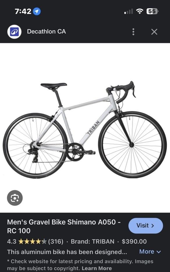 2022 Decathlon Silver, gray or bare metal