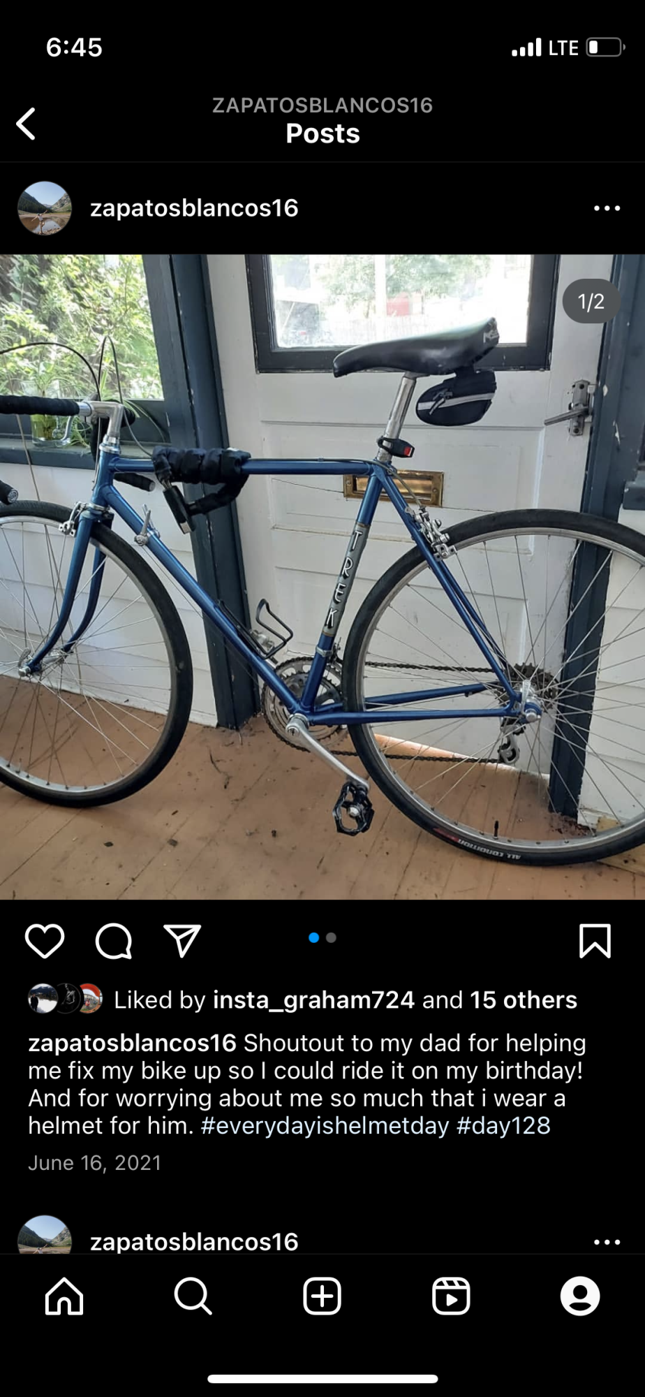 1984 Trek Steel frame/ fixed gear. Blue