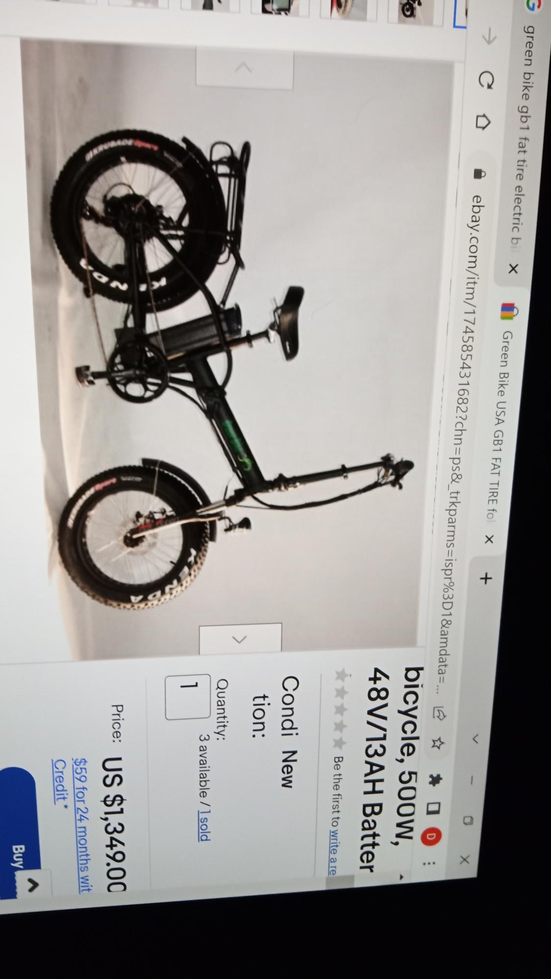 2021 Other Green bike Gb1 fat tire Black