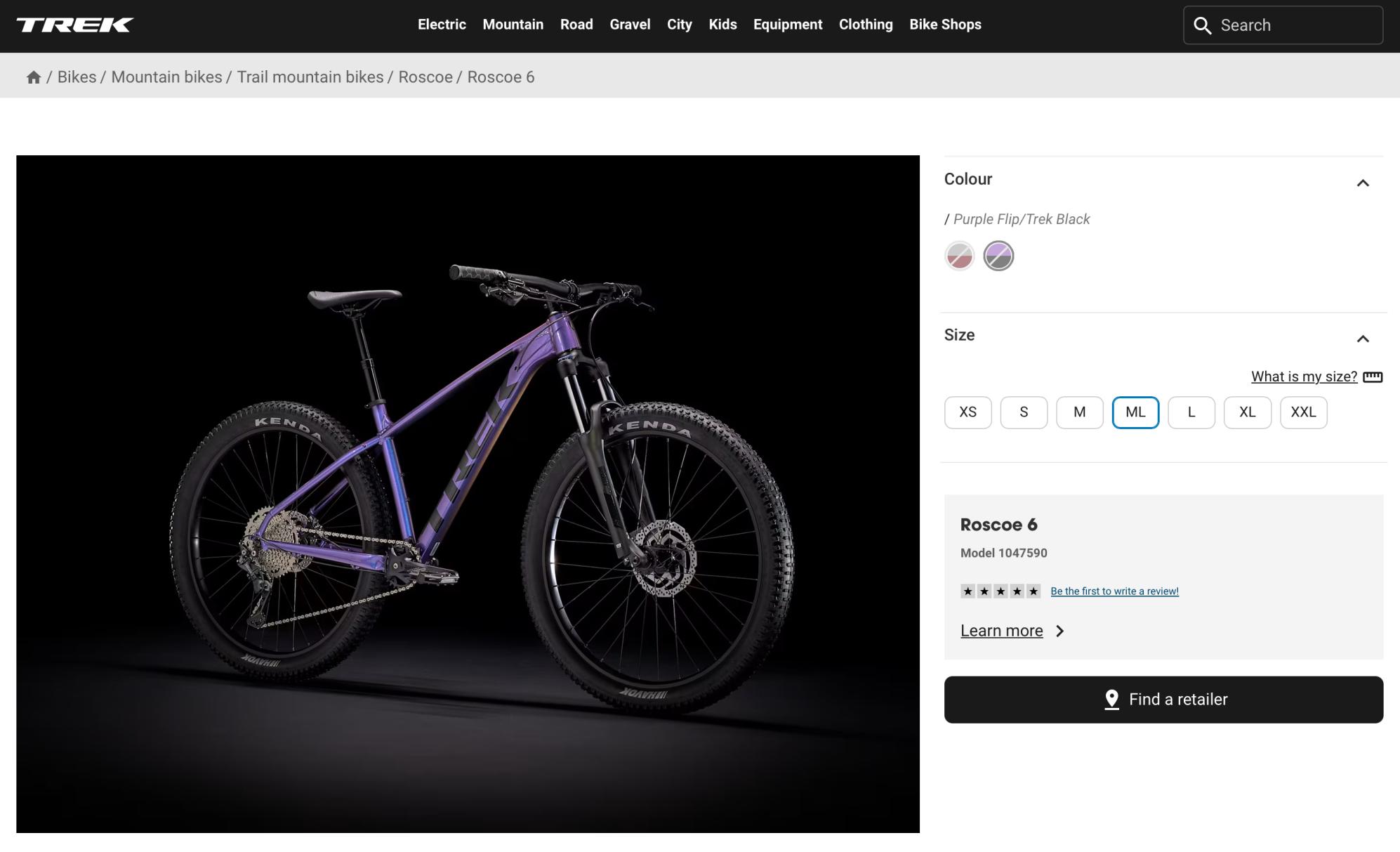 2022 Trek Roscoe 6 Purple