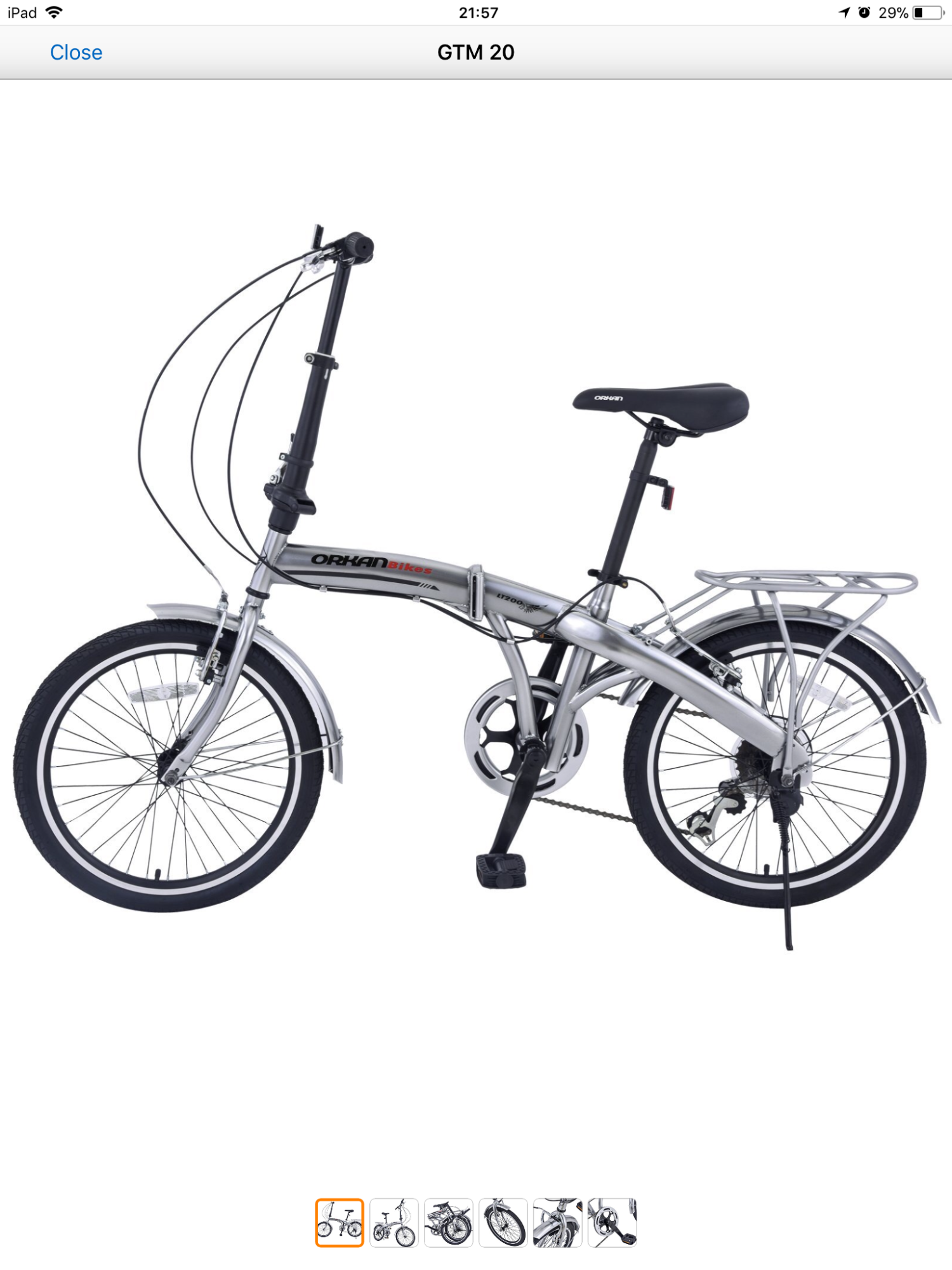 2017 ORKAN BIKE LT200 Silver or Gray