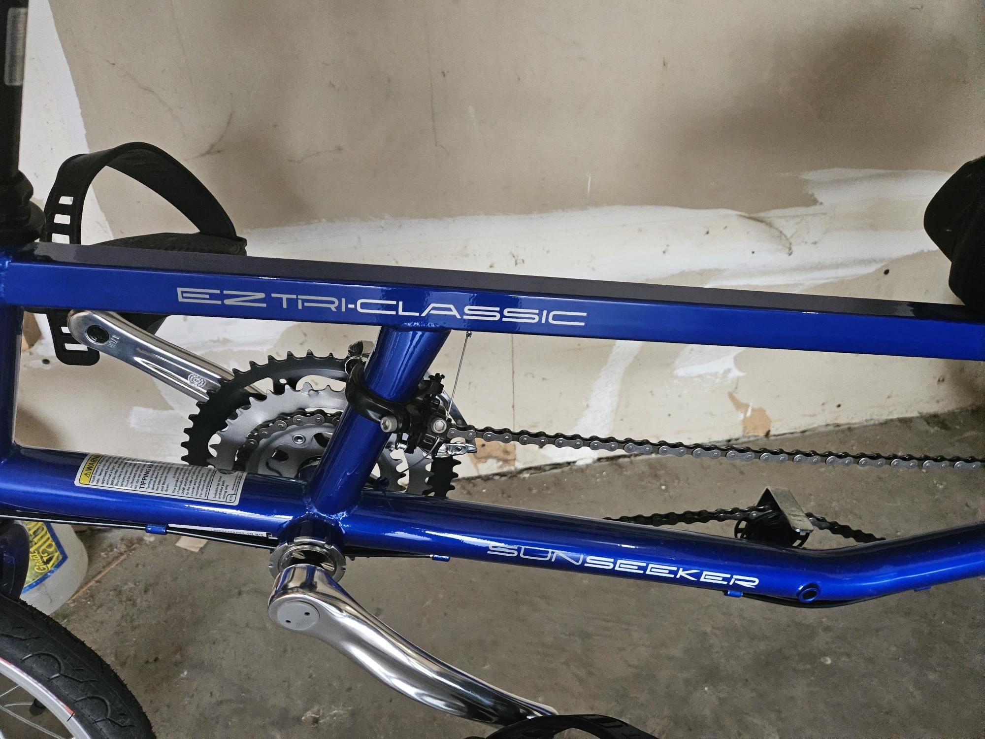 2023 EZ Tri Classic Sunseeker recumbent Blue