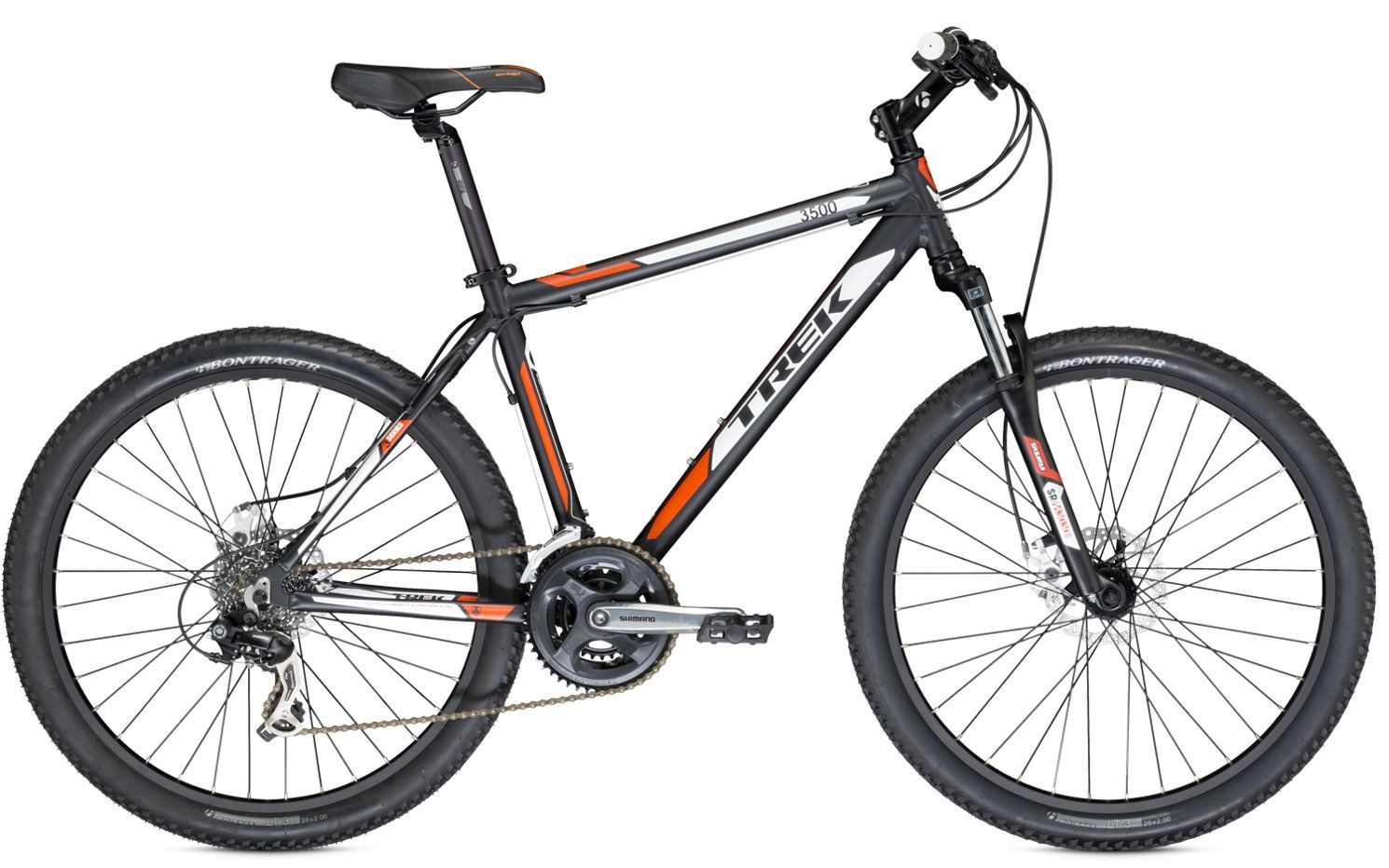 2014 Trek 3500 Disc Black, White, and Orange