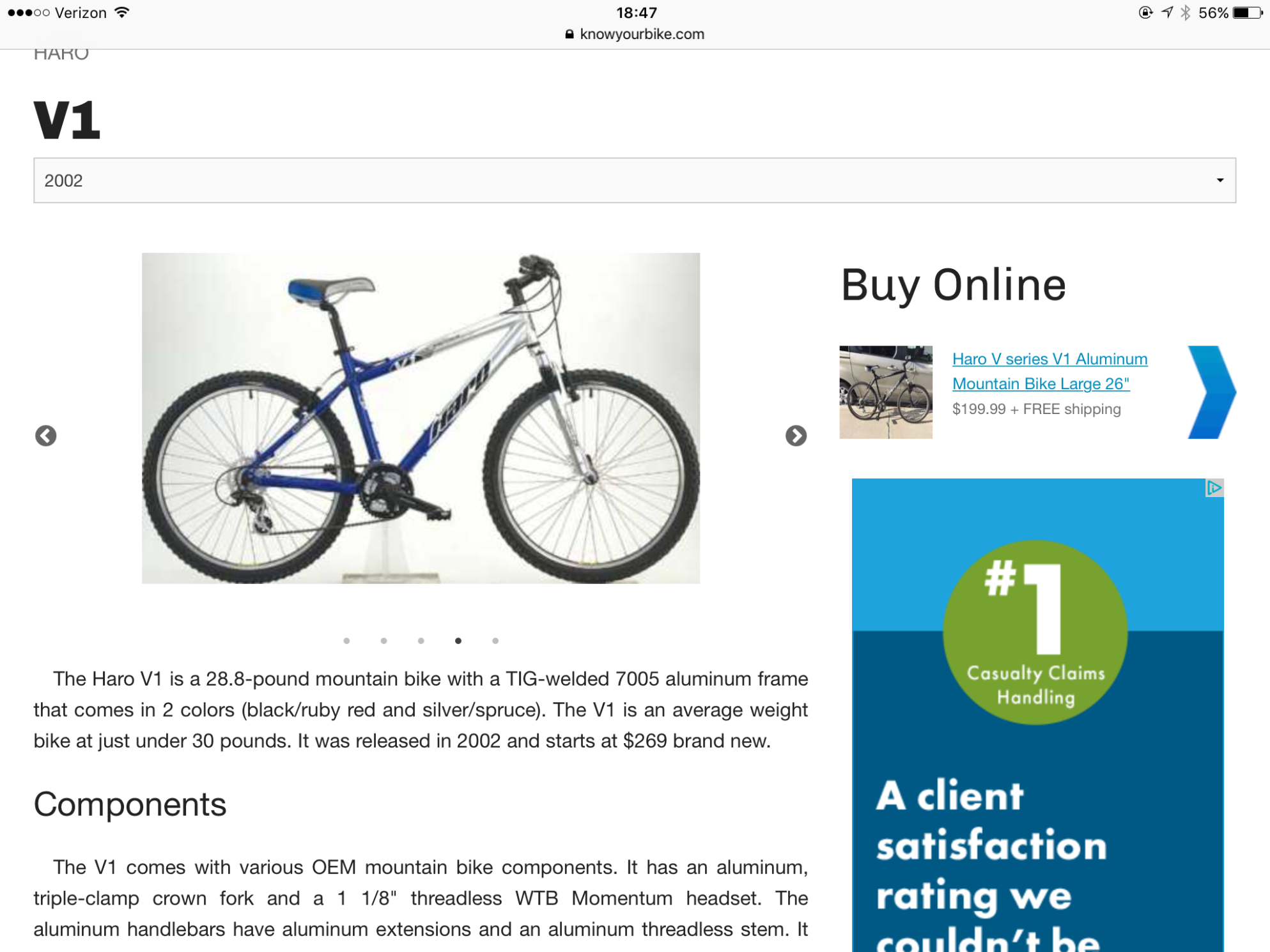 2001 Haro VGF V-1 Blue and Silver or Gray