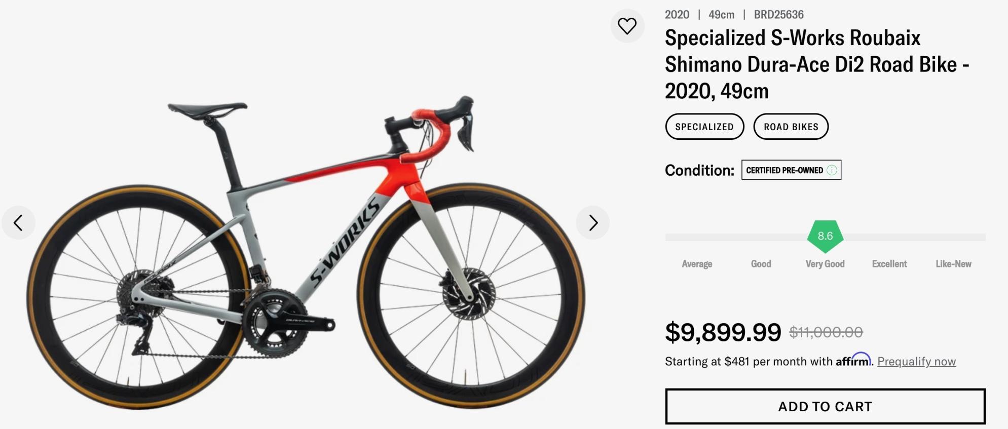 2021 Specialized S-works Roubaix Orange