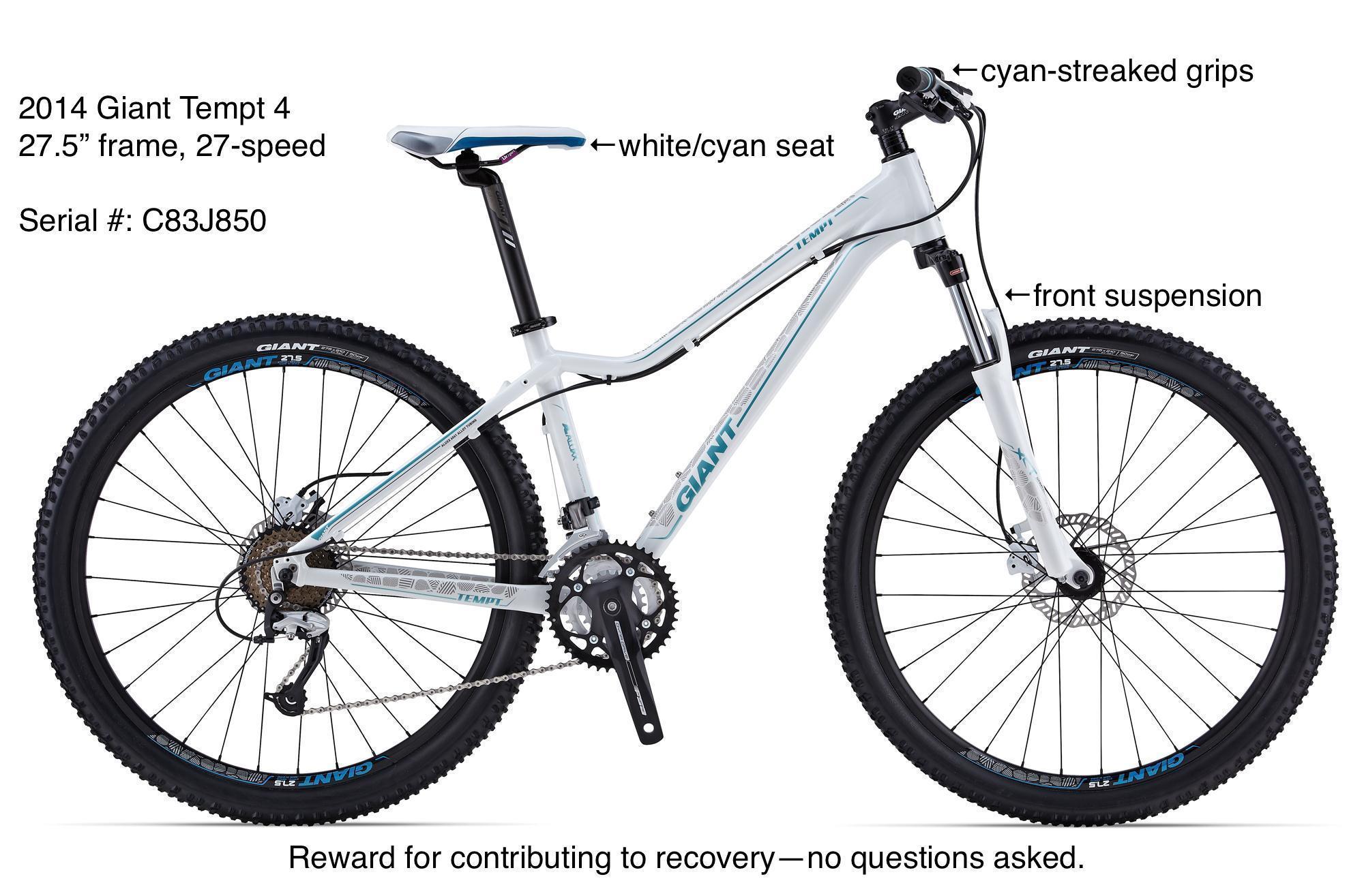 2014 Giant Tempt 4 27.5  White