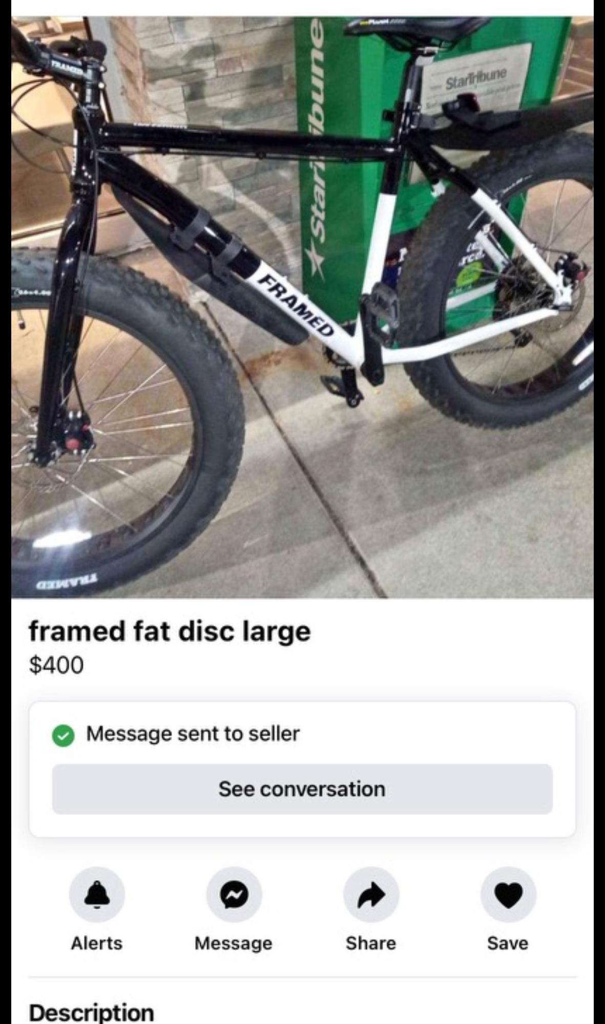 2023 FRAMED Frame fat bike White and Black