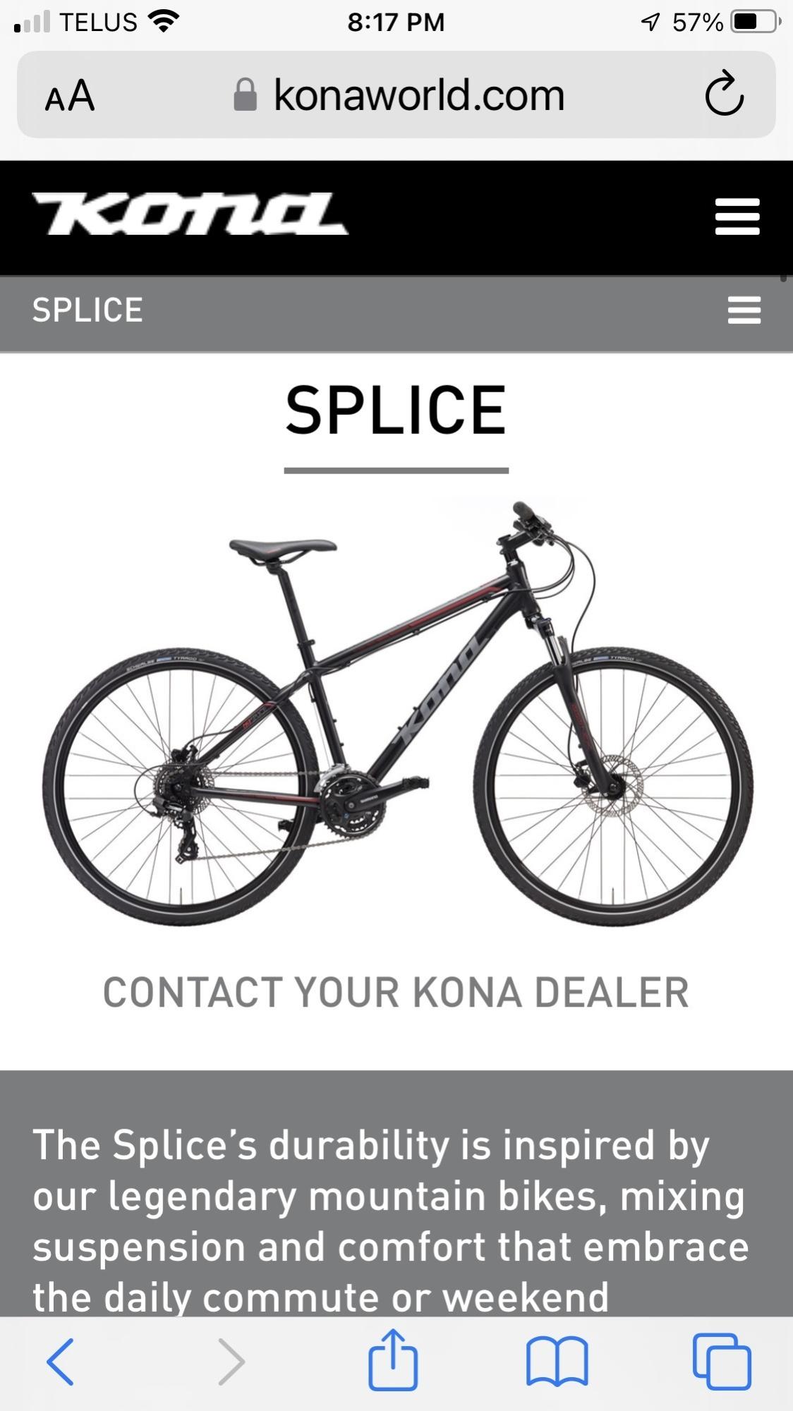 2018 Kona Splice Deluxe Silver, gray or bare metal