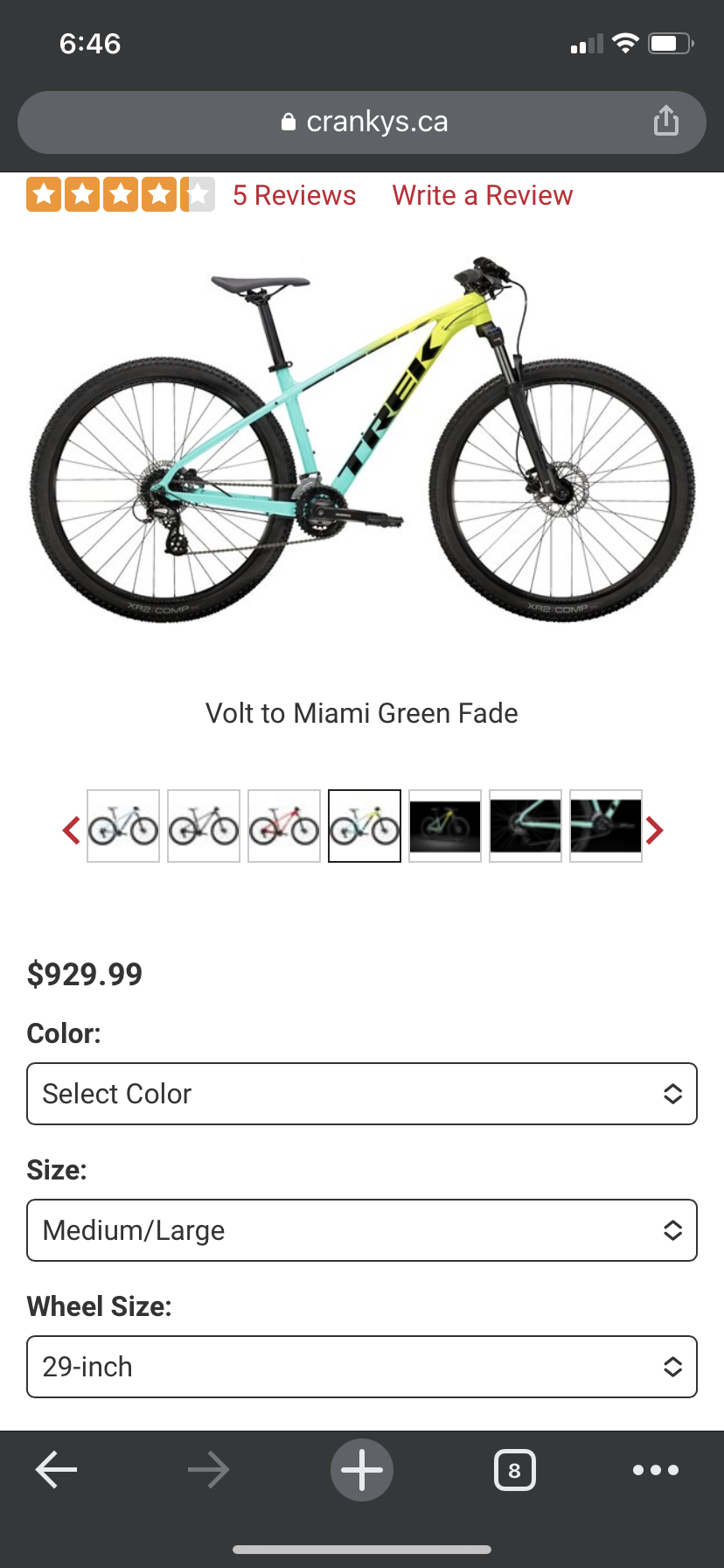 Trek Merlin 5 Blue, Green, and Yellow or Gold