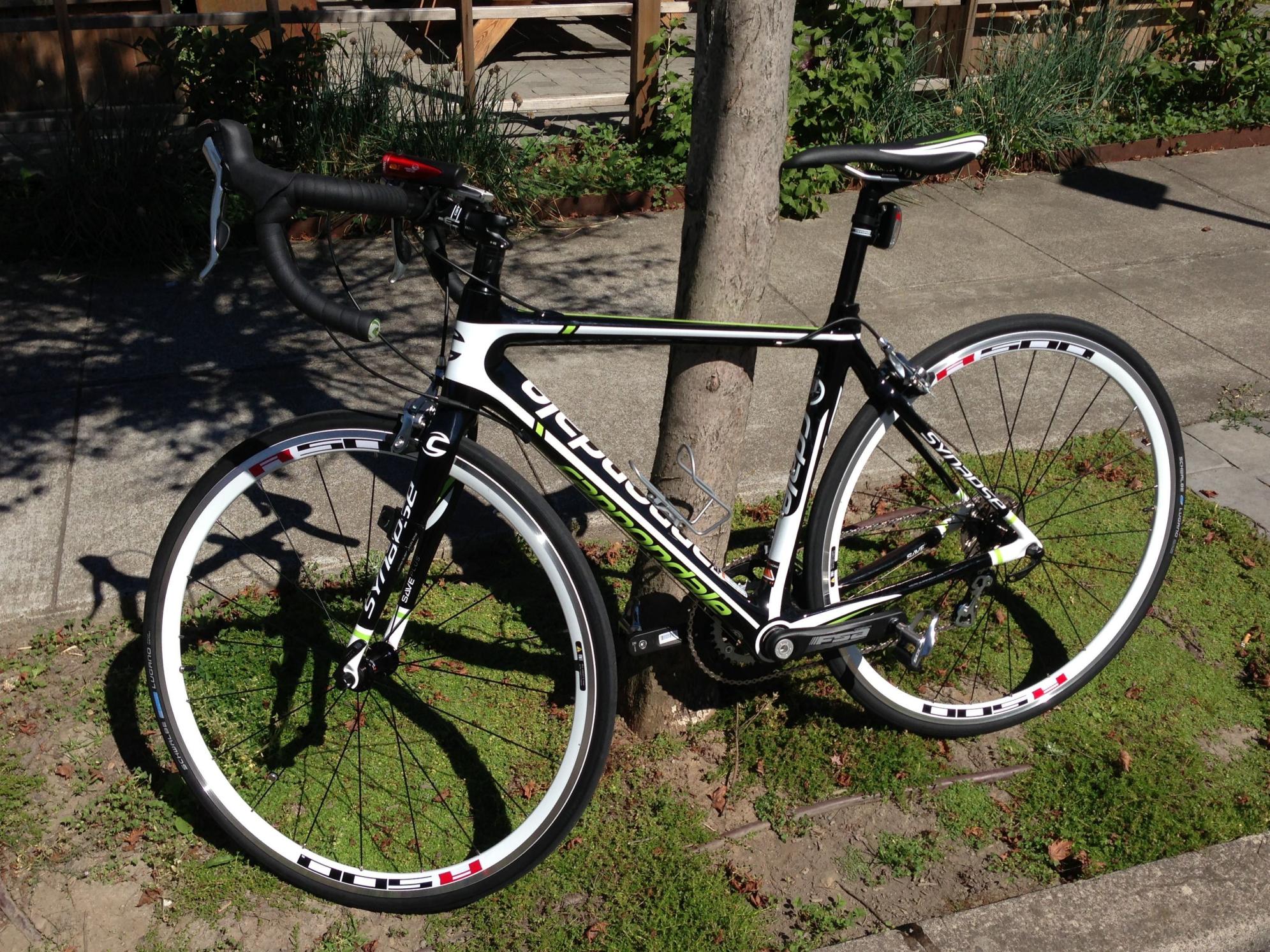 2012 Cannondale Synapse Carbon 6 Black, Green, and White