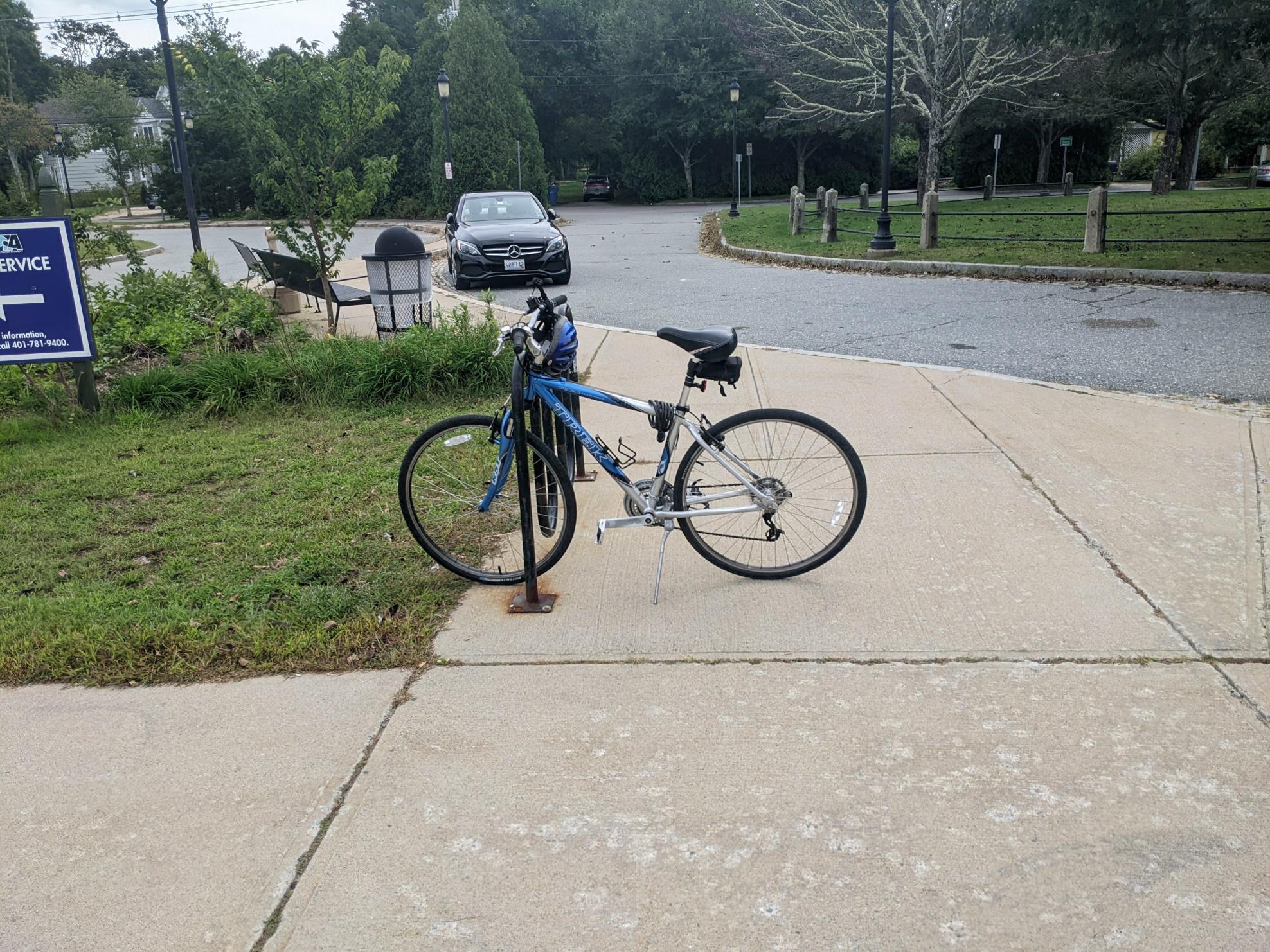 2007 Trek 7100 Blue and Silver, gray or bare metal