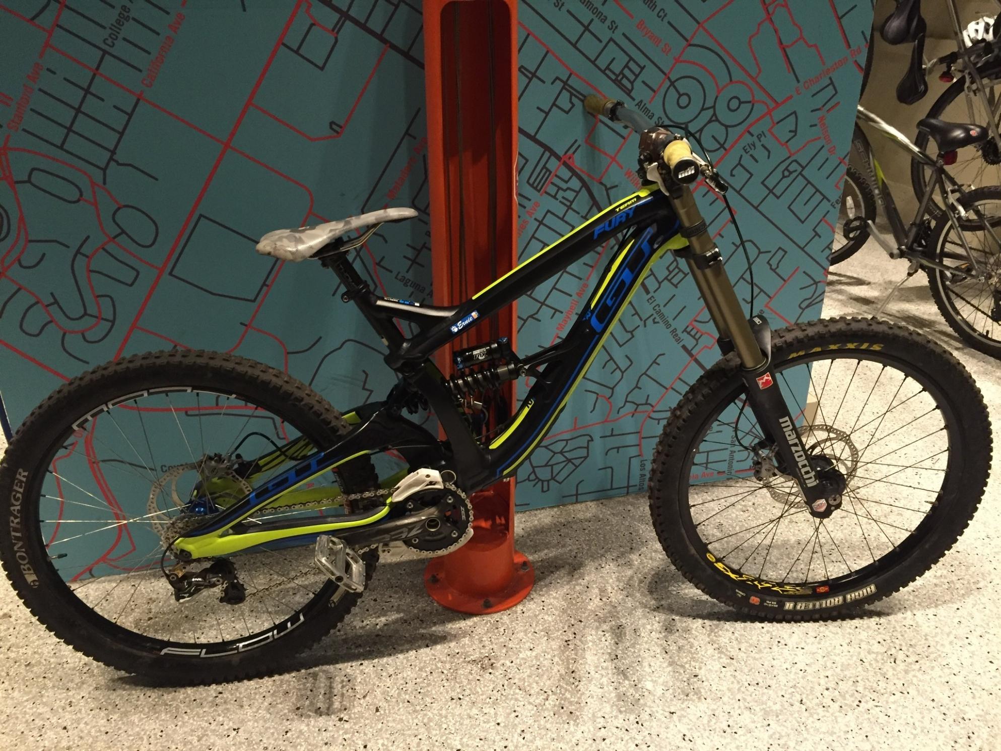 2014 GT Bicycles Fury Team Black, Blue, and Green