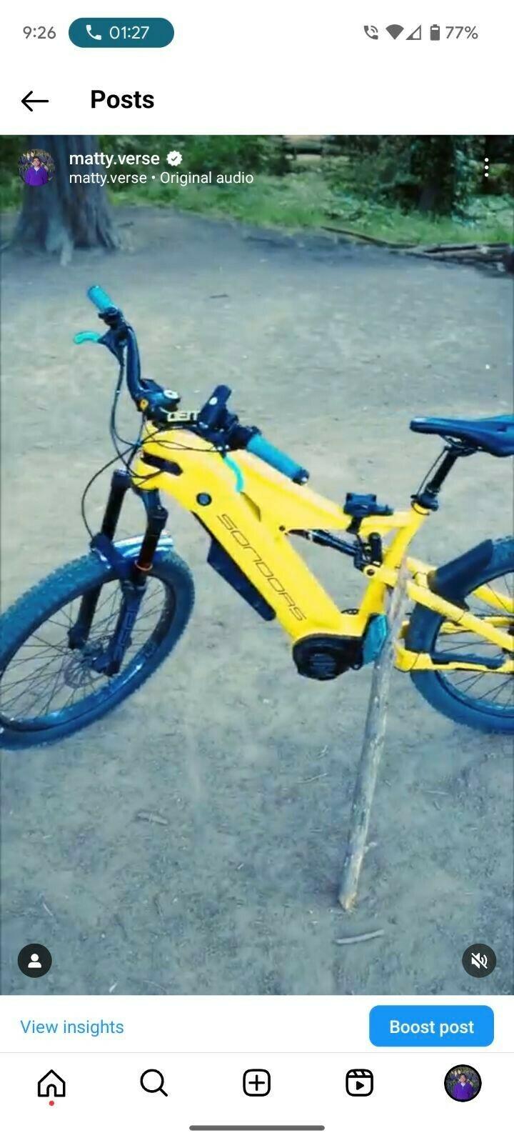 2022 Sondors Rockstar Yellow or Gold