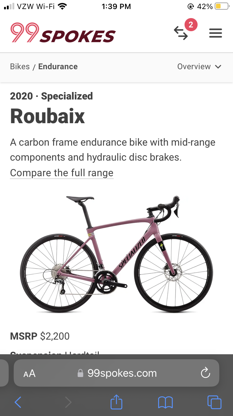 2020 Specialized Roubaix Purple